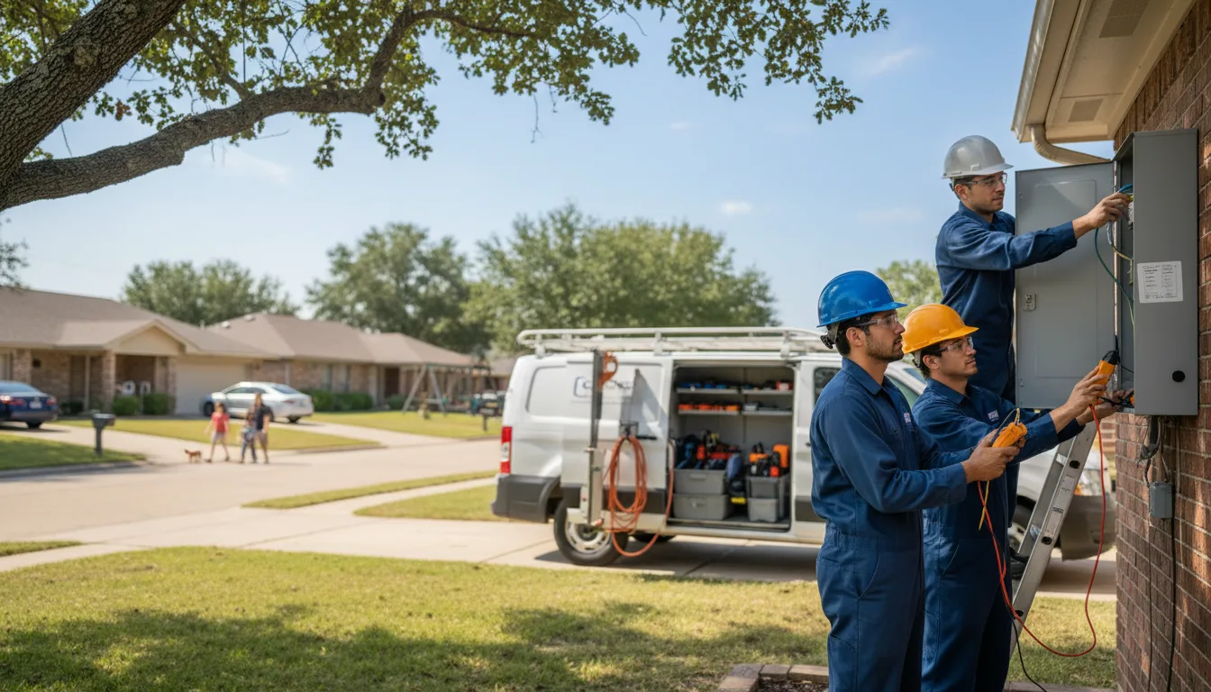 Certified electrician providing emergency electrical services in Ennis, TX